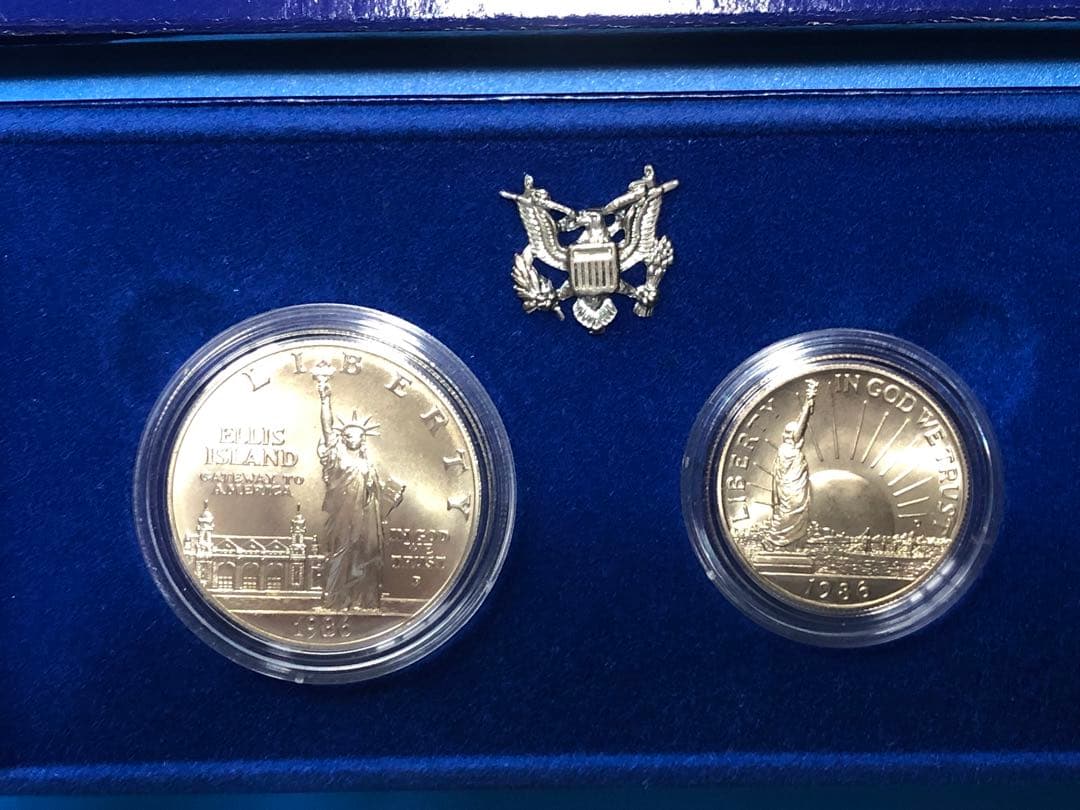 N4337【アメリカ・銀貨】自由の女神 1986年1ドル 大型銀貨 本物保証