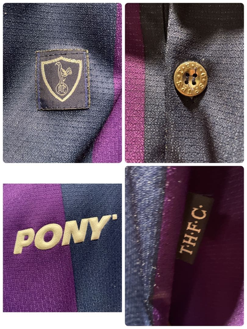 【極希少】90s'美品/pony×トッテナム/スパーズ/長袖ユニフォーム/紫/L