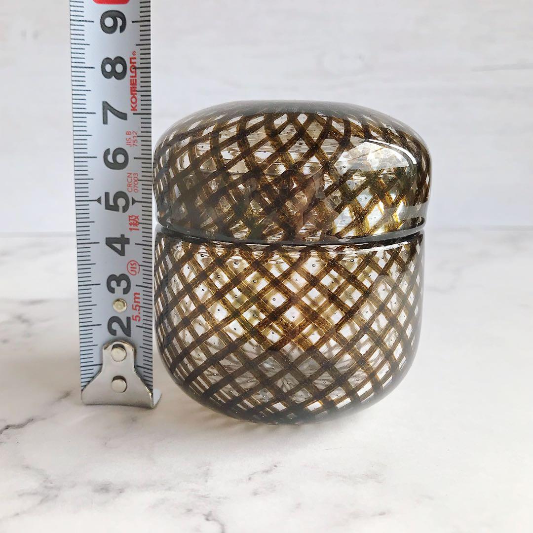 小西潮さん作　ガラスの茶入れ