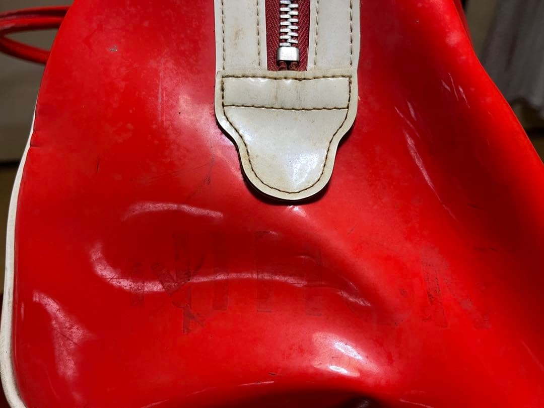 【80〜90s 希少】adidasビンテージエナメルボストンバッグ 日本跡 兼松