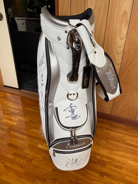 レア　プロ サイン入り　多数　キャディバッグ　タイトリスト