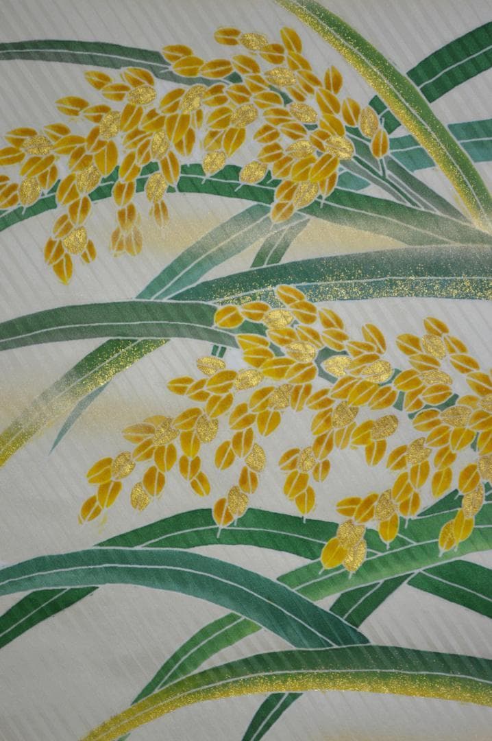 手描き友禅　稲穂　「実りの秋」　タペストリー