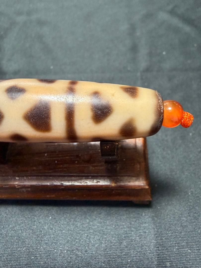 良品天珠‼️西蔵老礦紅朱砂亀甲寿長寿紋金剛四眼天珠