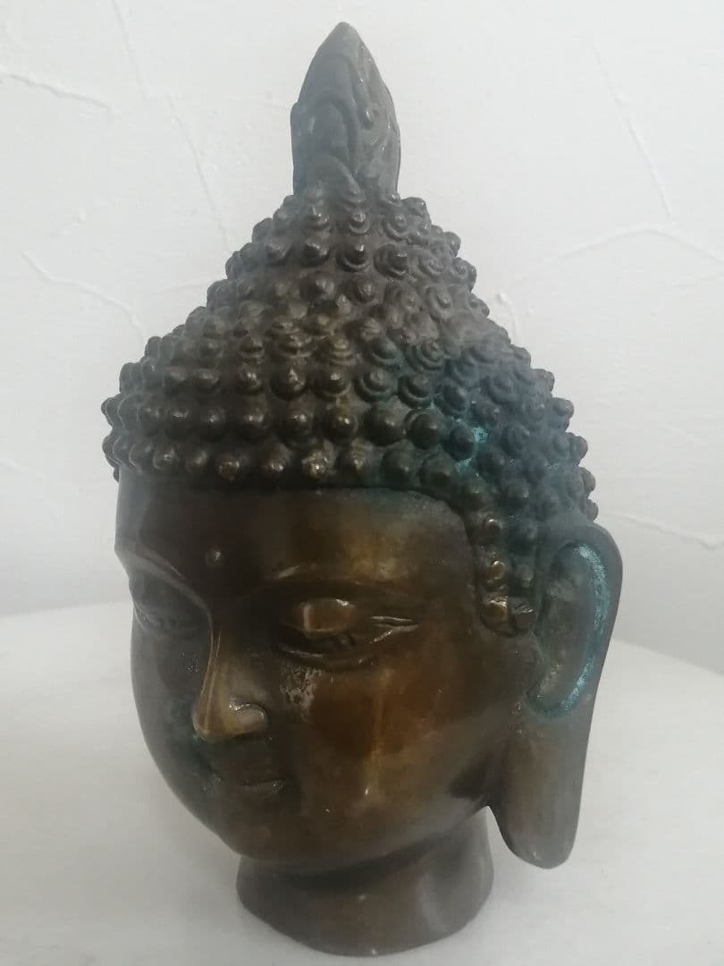 骨董 釈迦牟尼仏 大明宣徳 銅製 仏像 仏頭