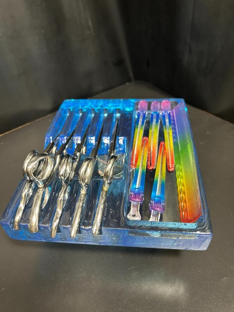 BARBER　barbershop　シザーケース　シザースタンド　レジン