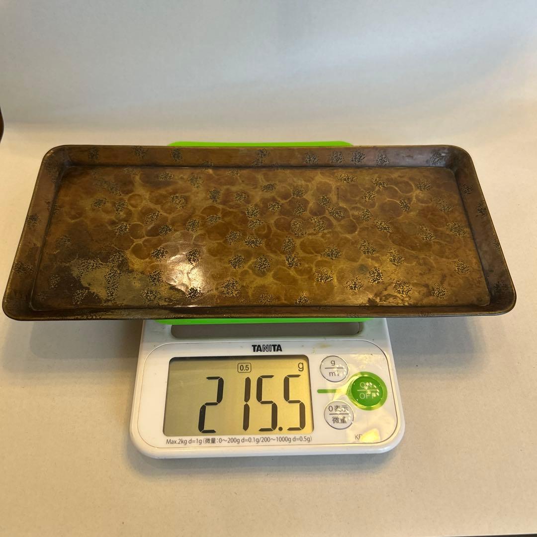 『値引き』【煎茶道具】ビンテージ・アンティーク品　大西成古造黄銅打し　名品急須盆