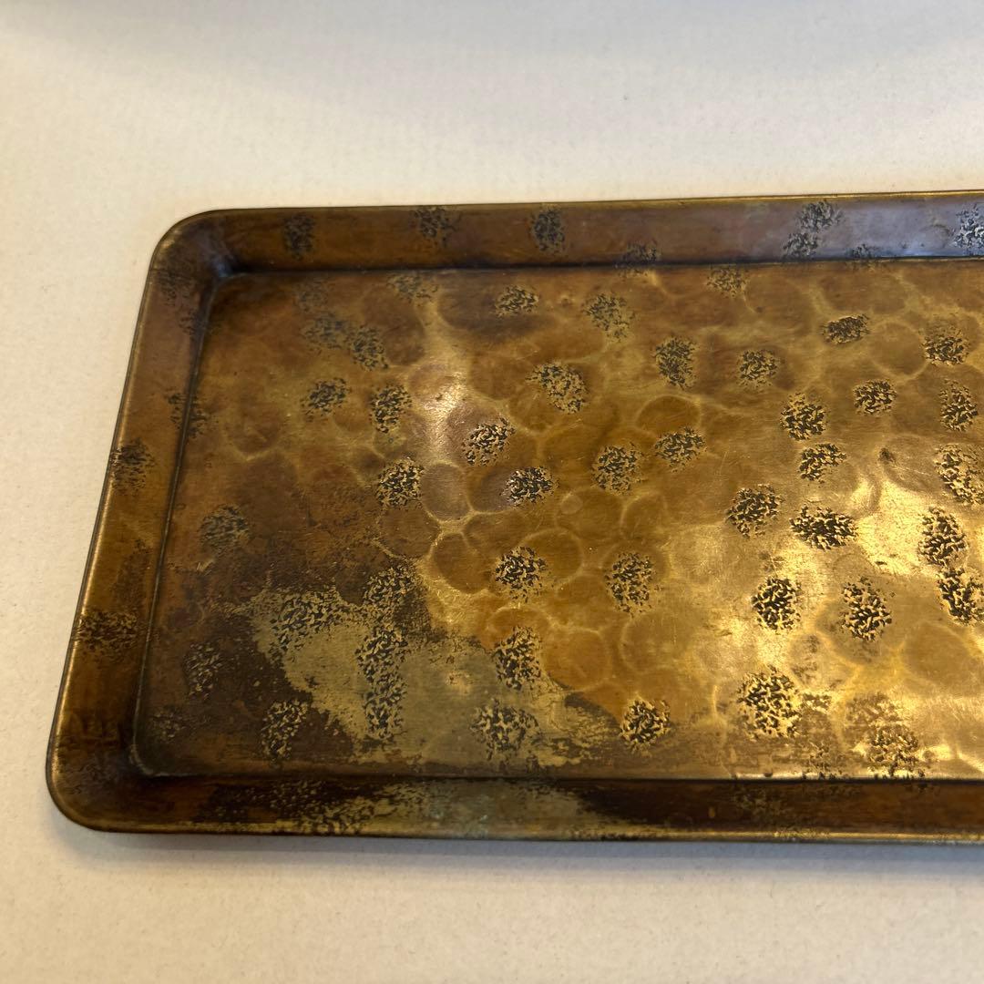 『値引き』【煎茶道具】ビンテージ・アンティーク品　大西成古造黄銅打し　名品急須盆