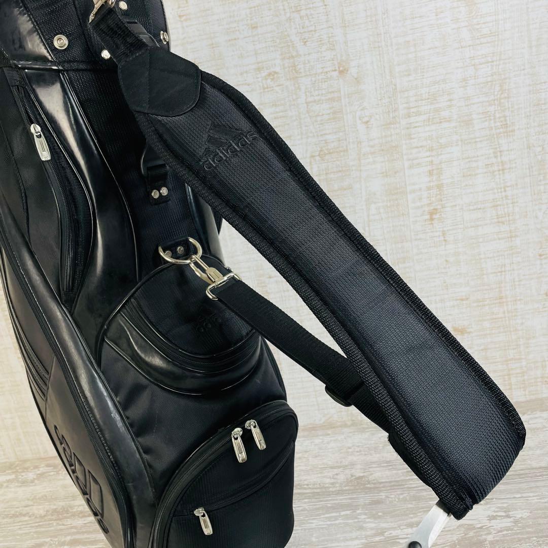 adidas アディダス　3ライン　ゴルフキャディバッグ　ブラック9型