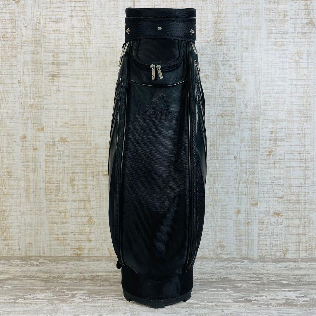 adidas アディダス　3ライン　ゴルフキャディバッグ　ブラック9型