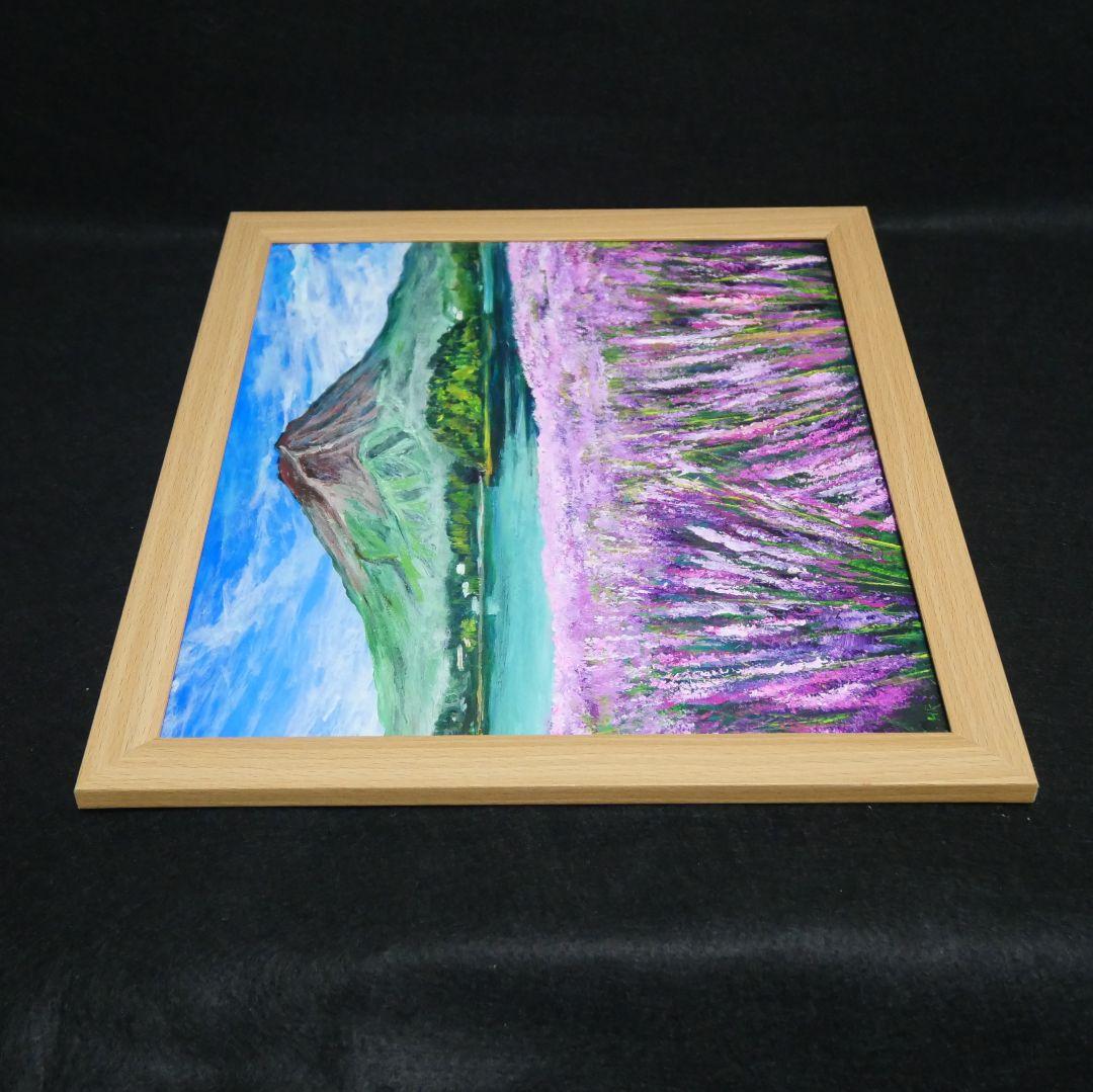 油絵 油彩 油彩画 絵 絵画【富士山とラベンダー畑】