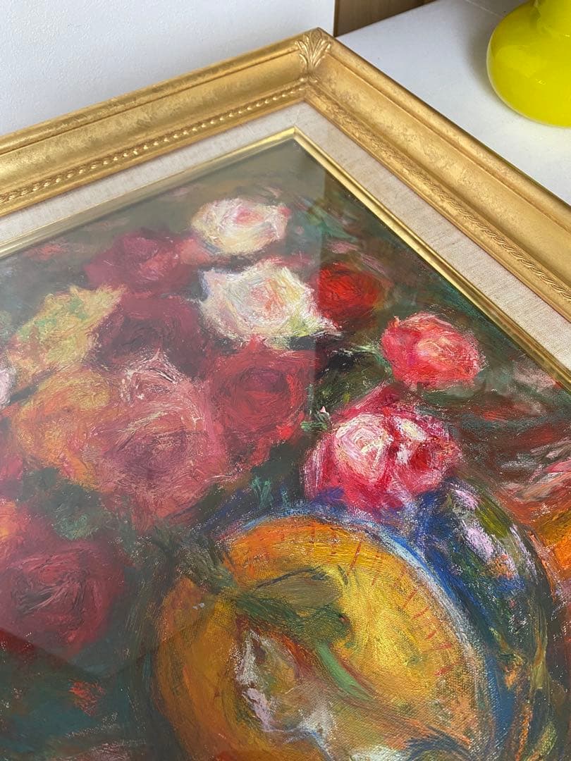 濱本久雄　油絵　油彩画　額縁　金色フレーム