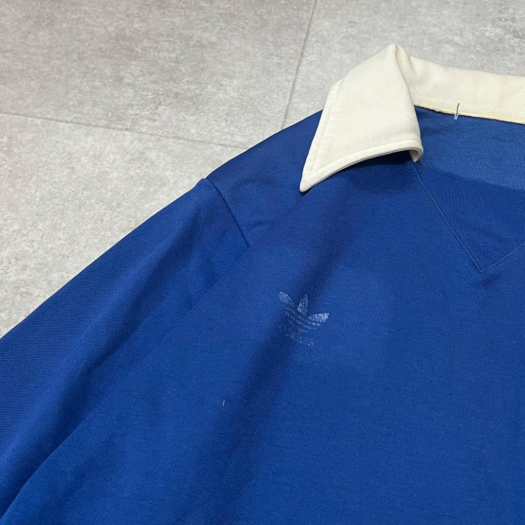 希少　70s 80s アディダス　ゲームシャツ　ユニフォーム　青　ビンテージ　L