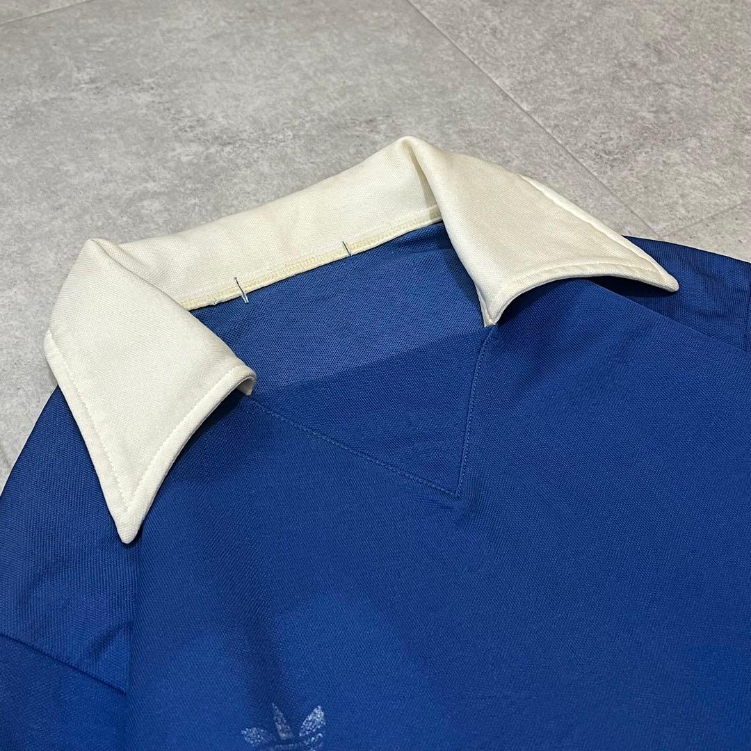 希少　70s 80s アディダス　ゲームシャツ　ユニフォーム　青　ビンテージ　L