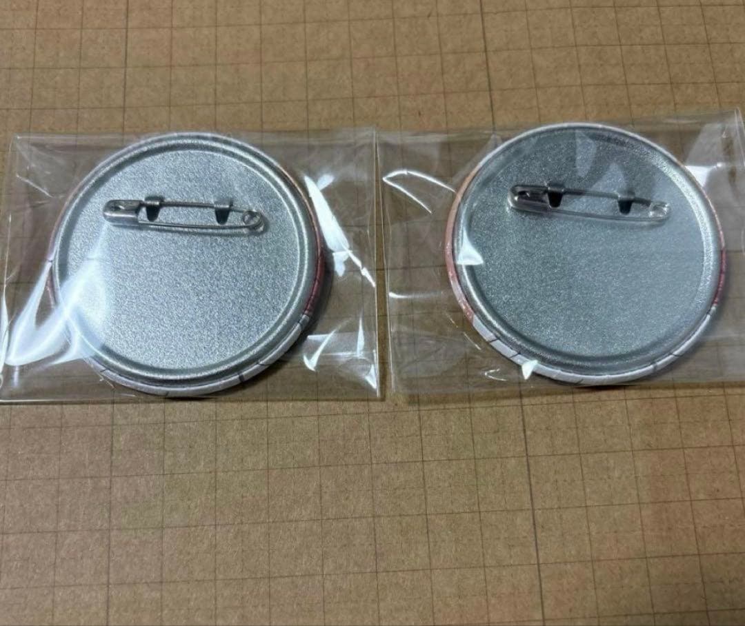 ハピネス缶バッジ 佐野万次郎 カメラさんぽ 描き下ろし 箔押し缶バッジ 2点