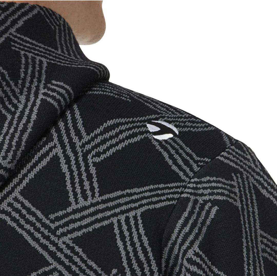 テーラーメイド フリース フード付きセーター メンズ 黒グレー