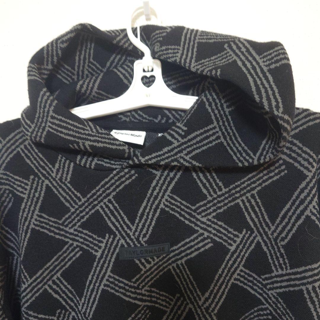 テーラーメイド フリース フード付きセーター メンズ 黒グレー