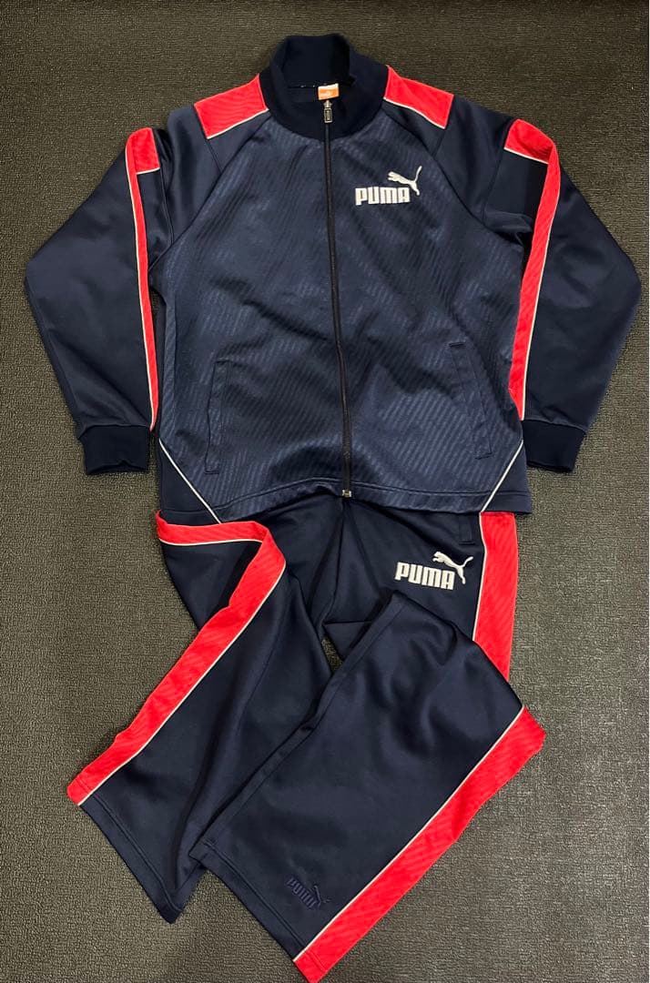 PUMA 日本製 サイドライン 刺繍ロゴ セットアップ ジャージ サイズ　M