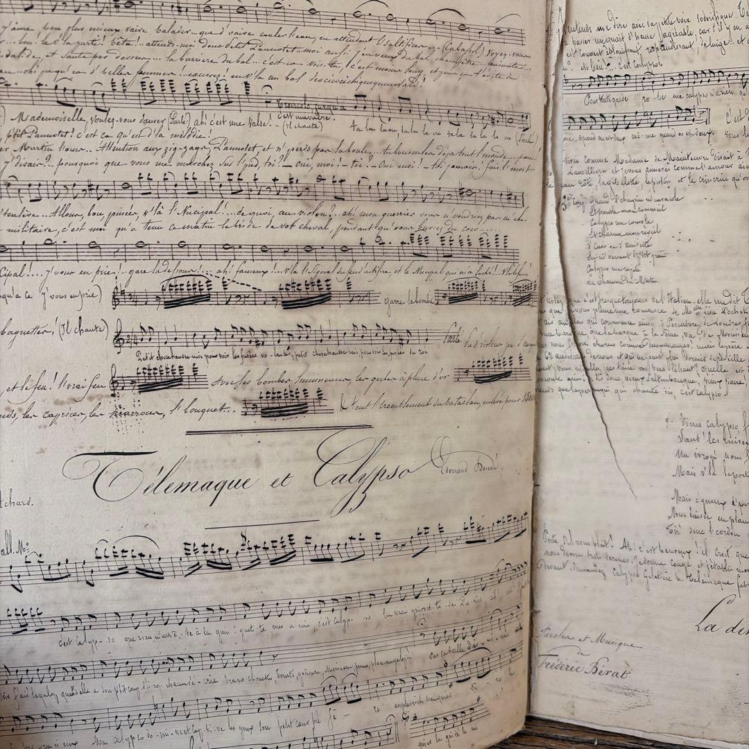 フランスアンティーク　1800年代の楽譜　希少　chanson シャンソン