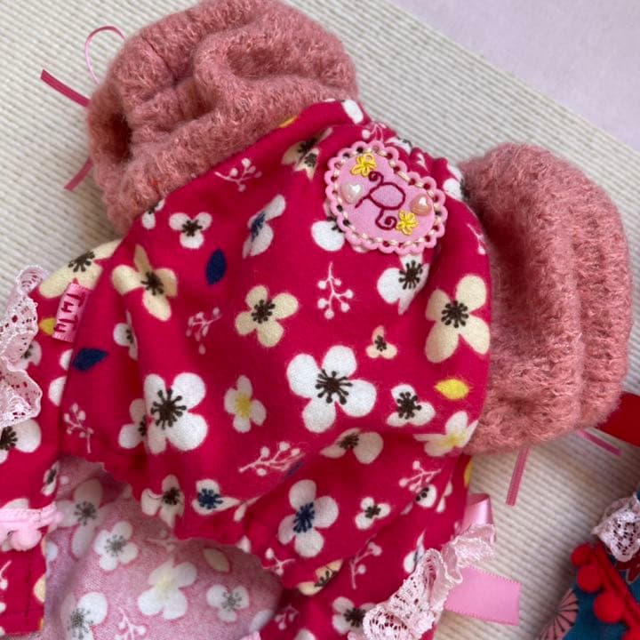 昭和レトロチックな「あそび着」オーダーページ　犬服ハンドメイド　おそろいヘアゴム