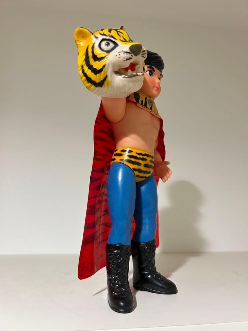 【美品】　タイガーマスク　当時物　中嶋製作所　面取れ　旧バンダイ　ソフビ　面トレ