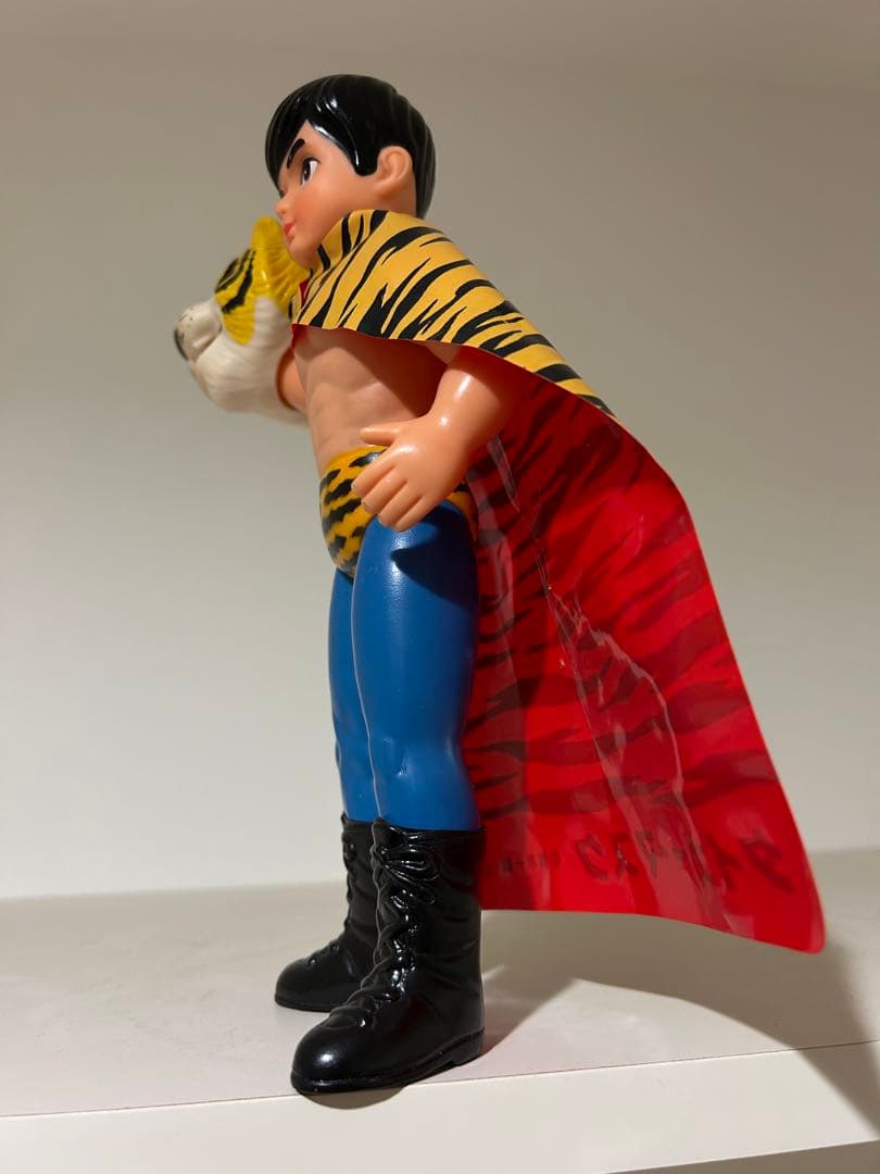 【美品】　タイガーマスク　当時物　中嶋製作所　面取れ　旧バンダイ　ソフビ　面トレ