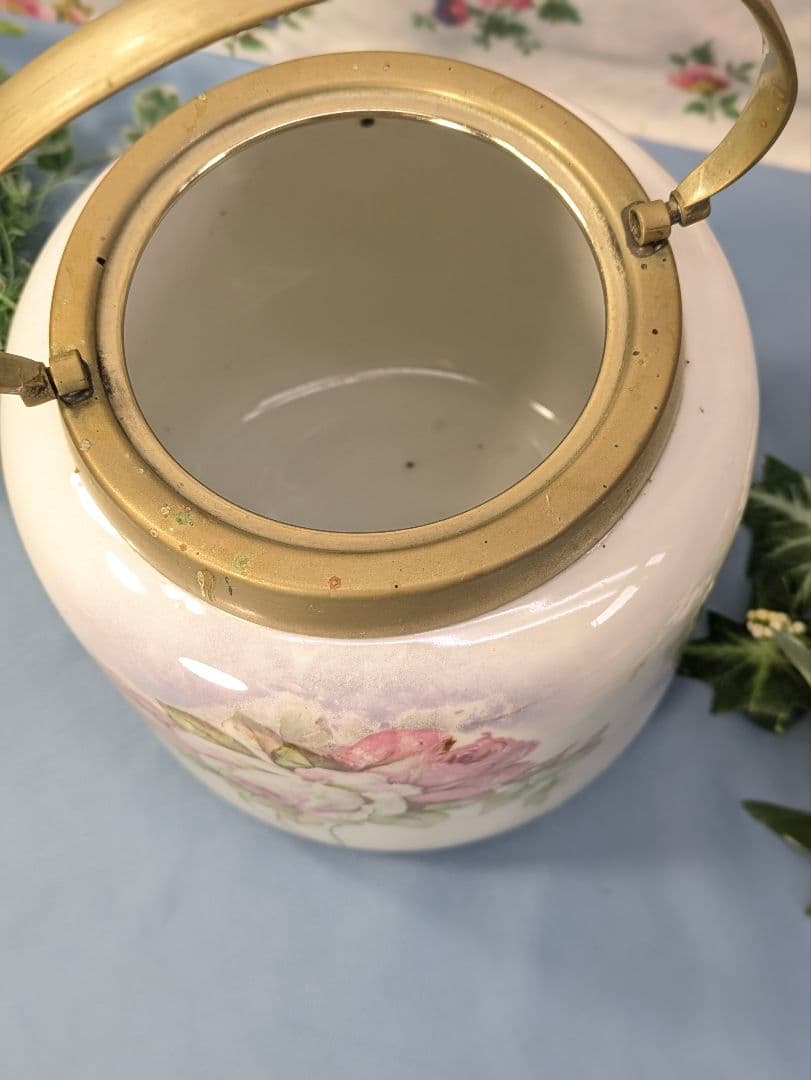 ヨーロッパ アンティーク イギリス 蚤の市 陶器製 ビスケットバレル