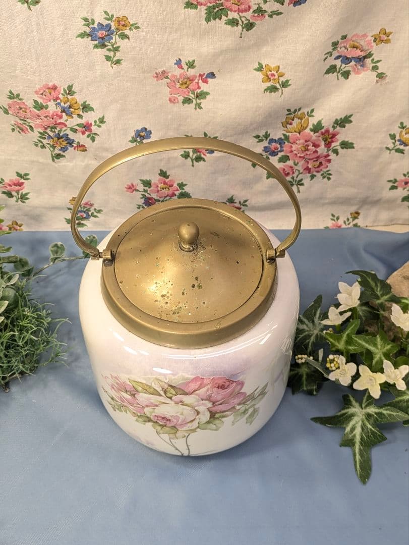 ヨーロッパ アンティーク イギリス 蚤の市 陶器製 ビスケットバレル