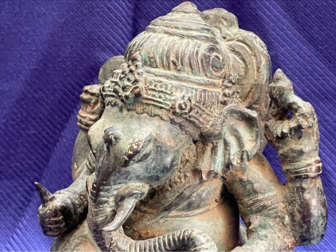 ガネーシャ像　☆風水置物　ブロンズ　真鍮　アンティーク 守り神