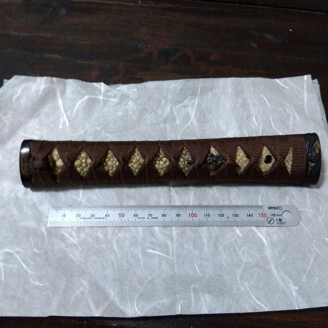 【再値下げ】武具　柄前　長さ21.5cm　刀、長脇差用　縁頭、目貫１作物　花鳥図