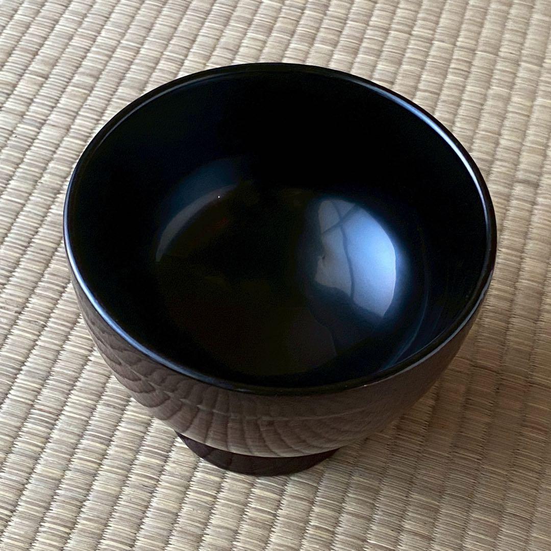 合鹿椀②未使用 輪島塗 けやき 木地呂 合鹿椀 布着せ 内黒