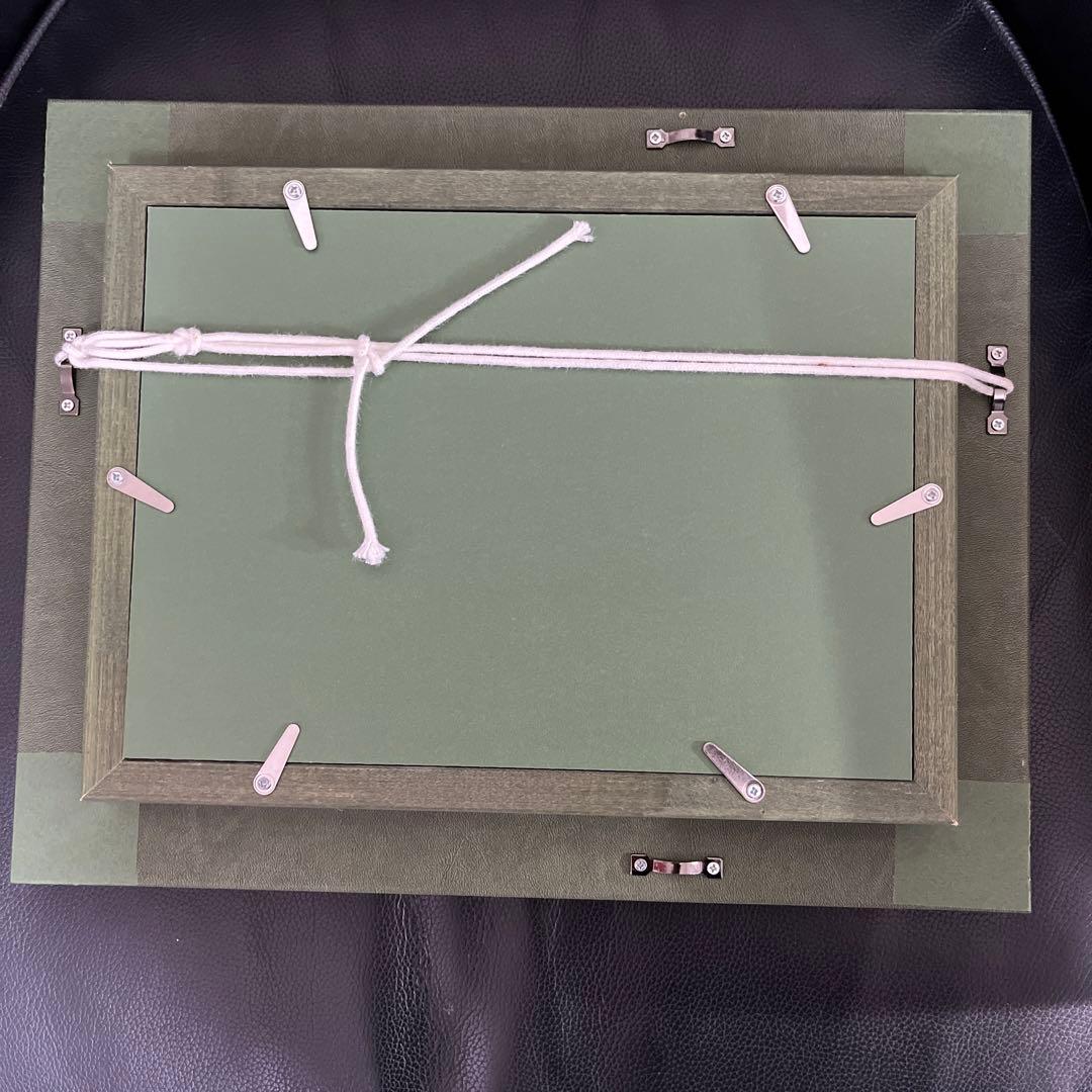 絵画 憂いを帯びた美女 木製 黒金彩額縁 【新品 箱入】