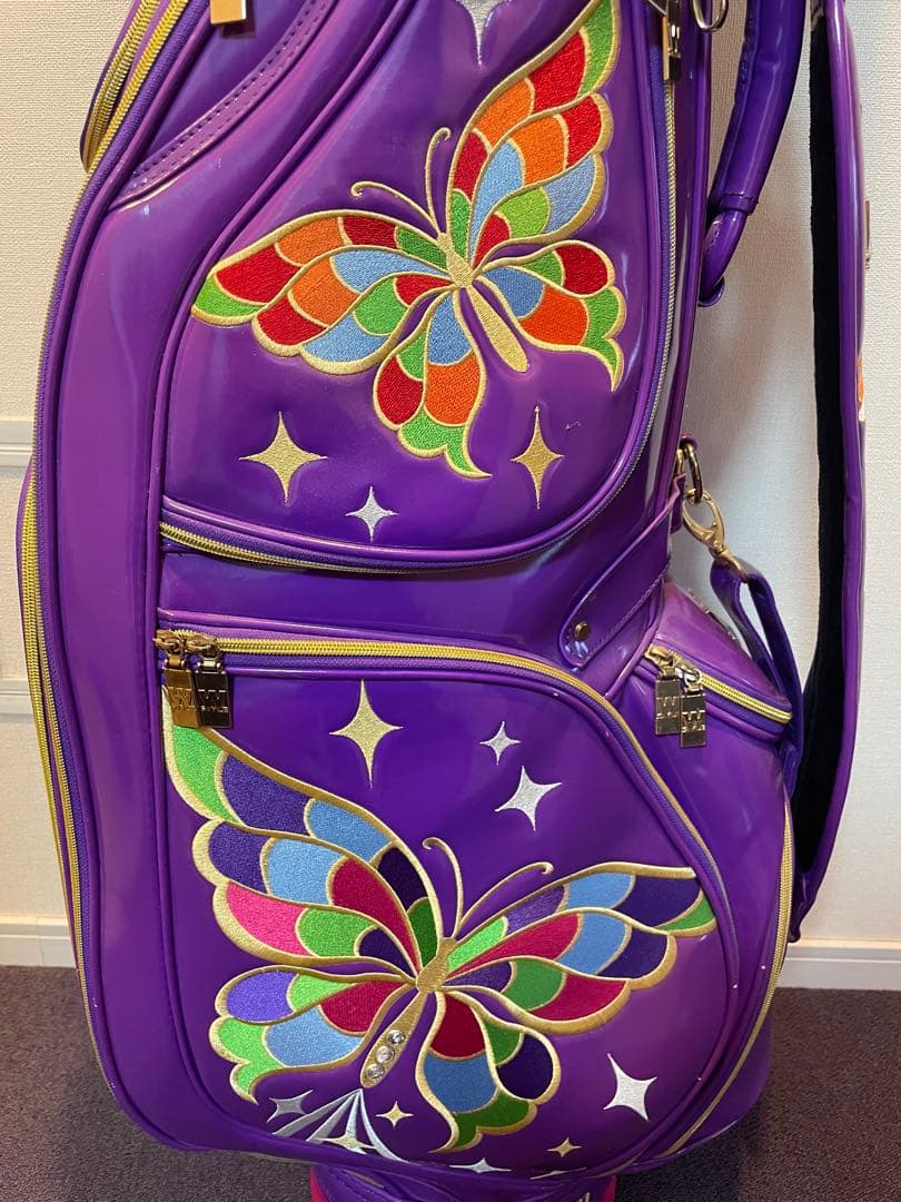 WinWinSTYLE 蝶模様 ゴルフバッグ 紫