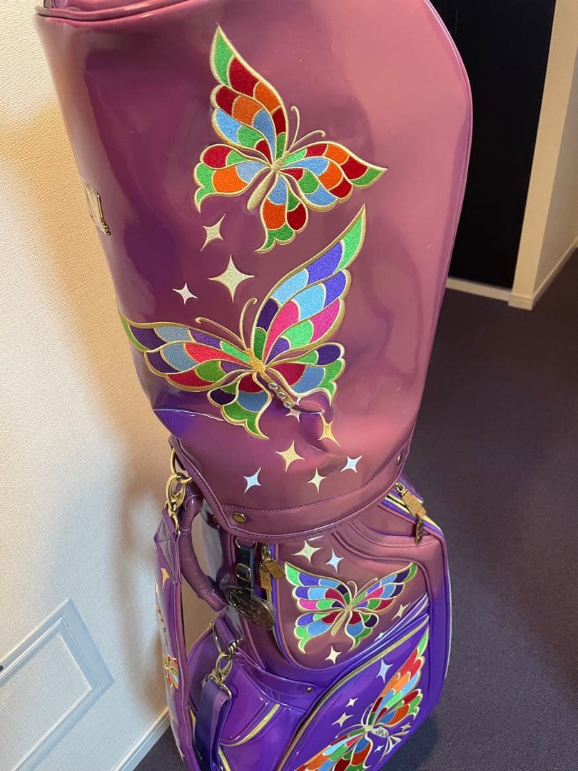 WinWinSTYLE 蝶模様 ゴルフバッグ 紫