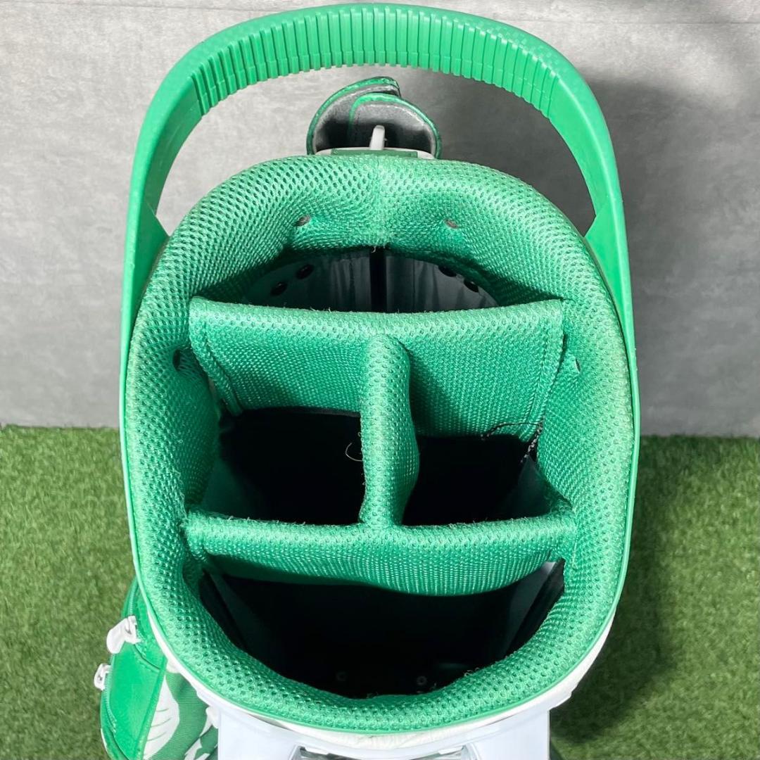 【フード未使用】アディダス キャディバッグ ゴルフバッグ グリーン スタンド