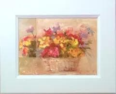 油絵 菅家令子 絵 絵画 インテリア uF6-110302 花