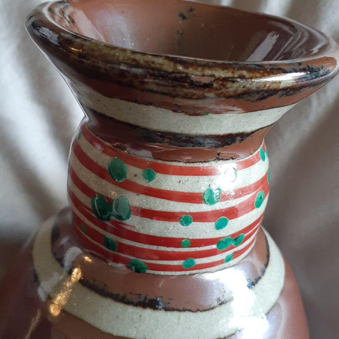 浜田友緒　柿釉赤絵花瓶