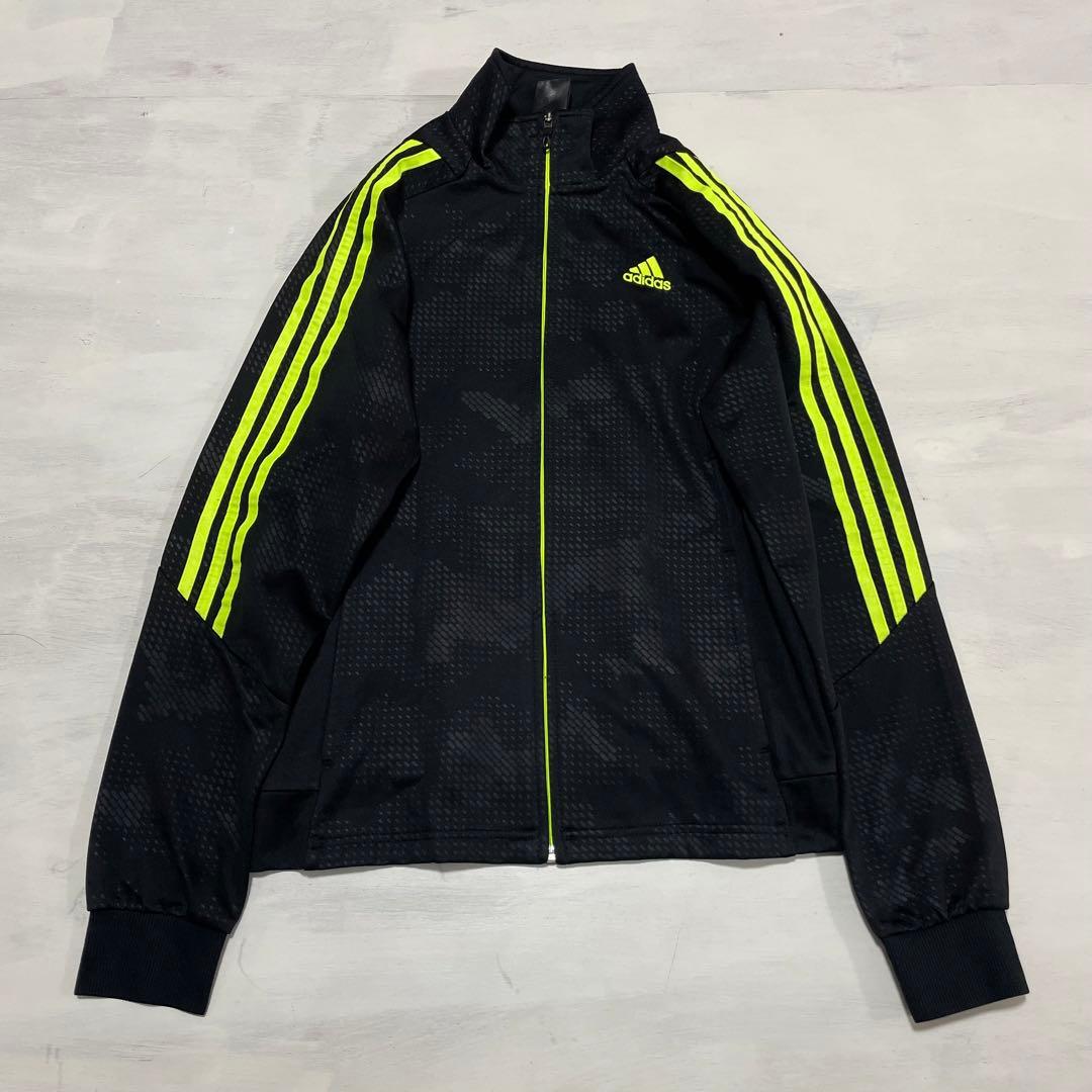 adidas トラックジャケット　セットアップ　 黒×イエロー