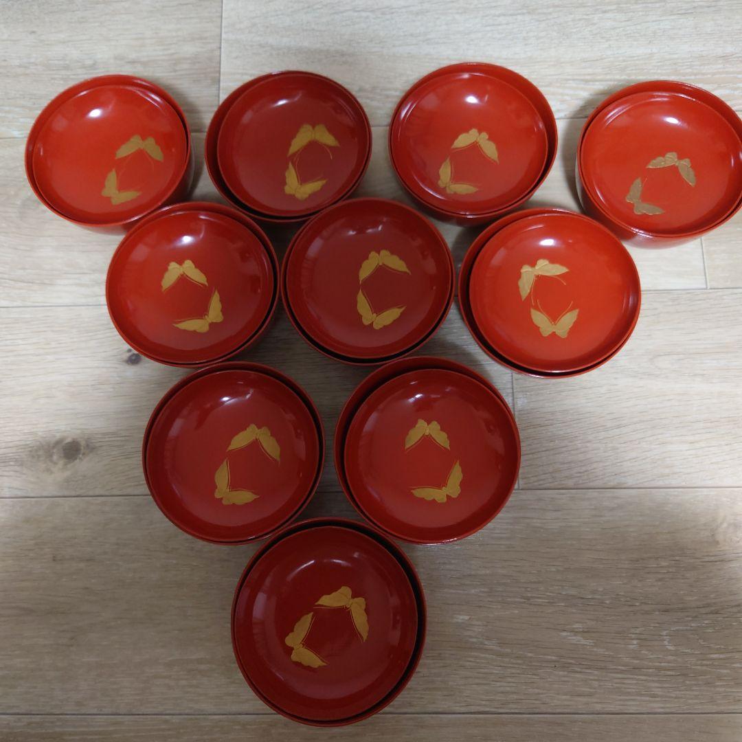 骨董品　金蒔絵花鳥図朱菓子椀　10客