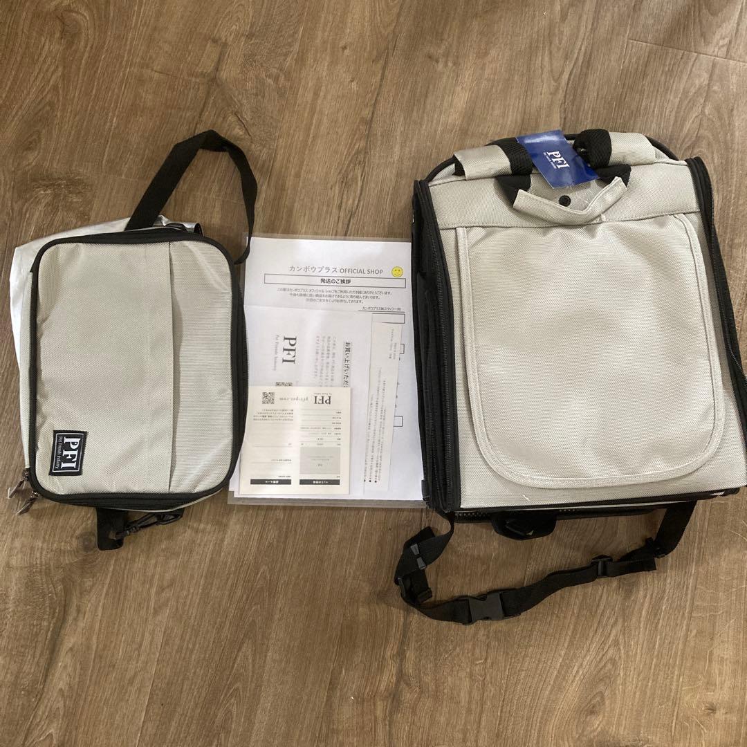 ペットキャリーバッグ カンボウプラス メッシュパネル付き グレー