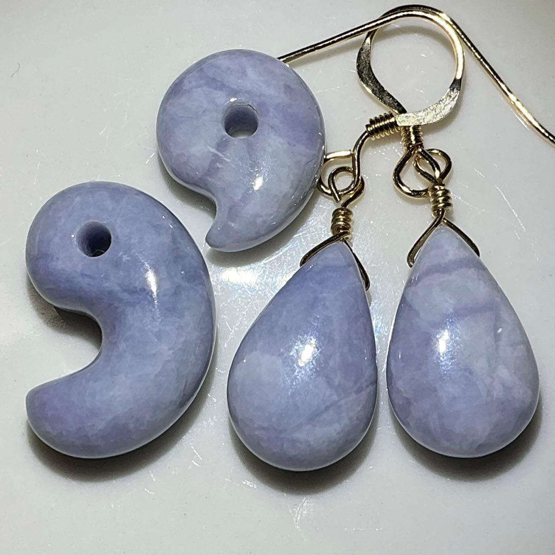 【専用】糸魚川翡翠　ヨシオ沢　ニノ型、ティアドロップピアス　14kgf（1）