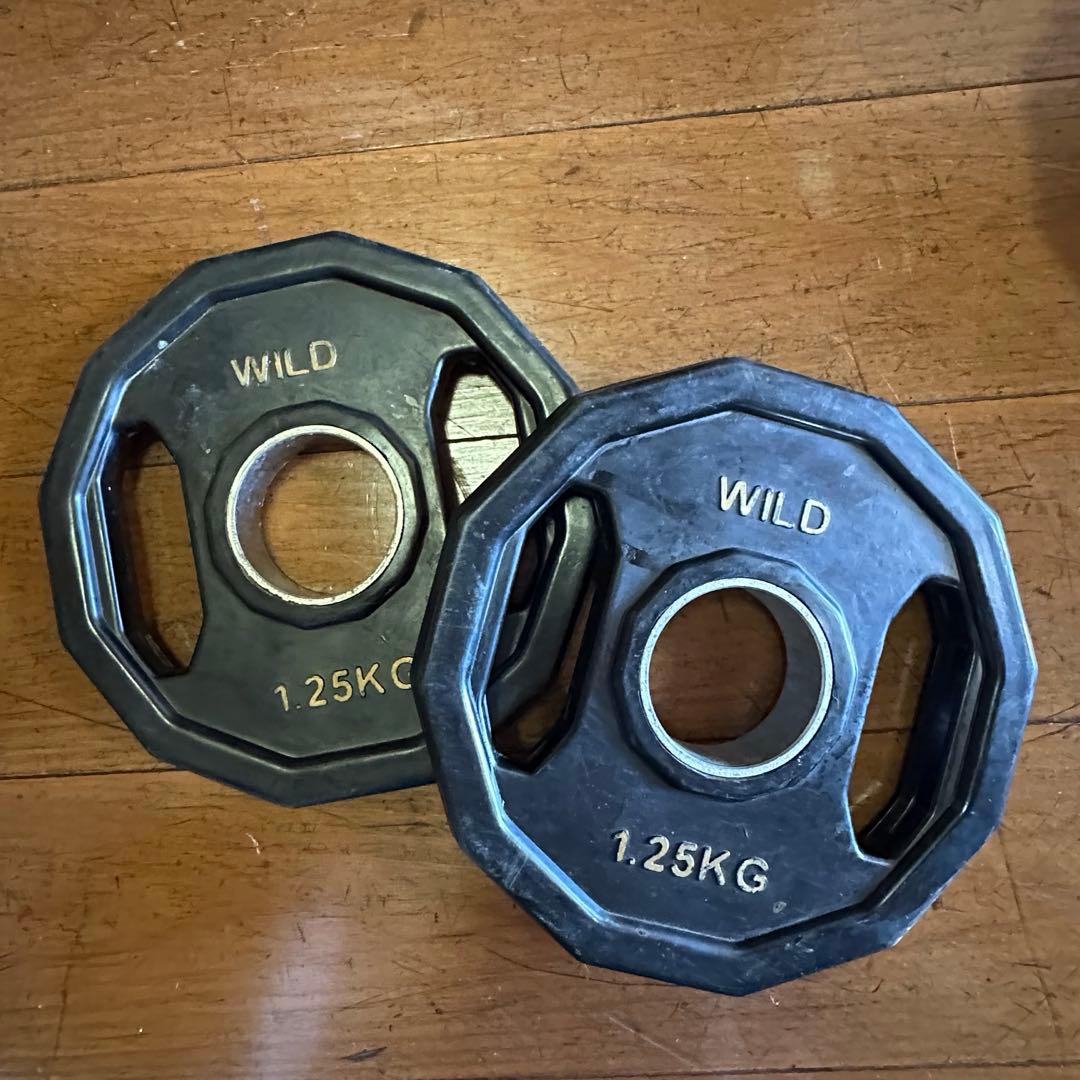 【引き取り限定 神奈川県】ダンベルプレート125kgシャフト&クリップ付き！