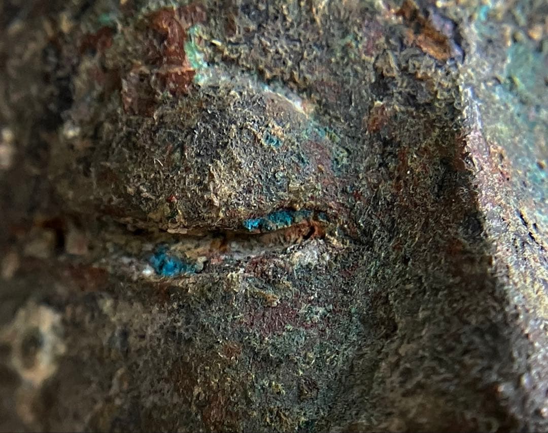 【悟り仏。タイ青銅古仏】アユタヤ王朝初期〜中期14〜15世紀頃 骨董仏教美術彫刻