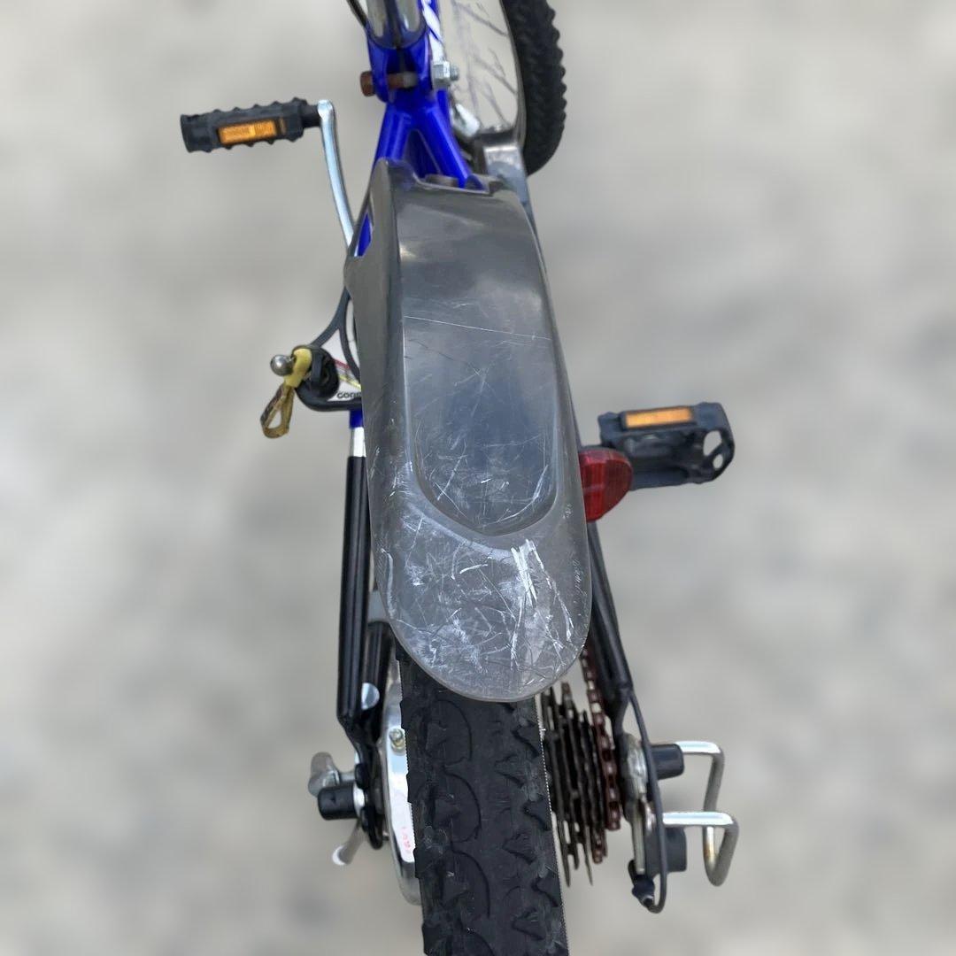 ジュニア自転車 20インチ シマノ6段変速 カゴ付き 青 手渡し 大阪茨木