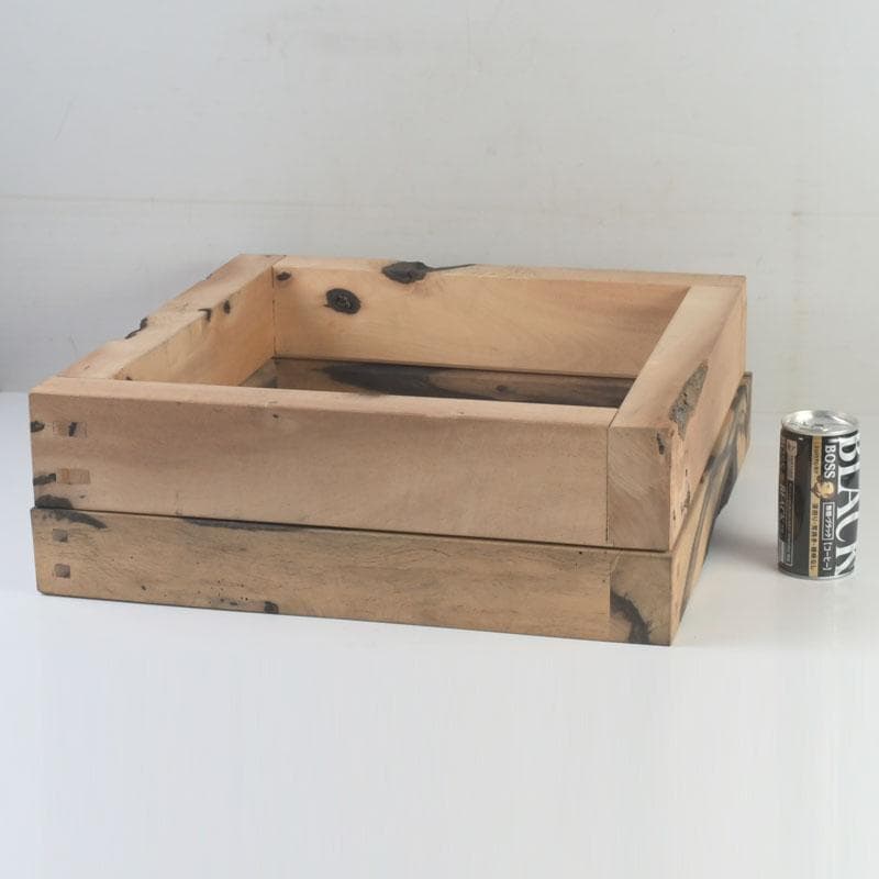 茶道具　天然木　黒柿製　四方炉縁　二点まとめて　V　9862A