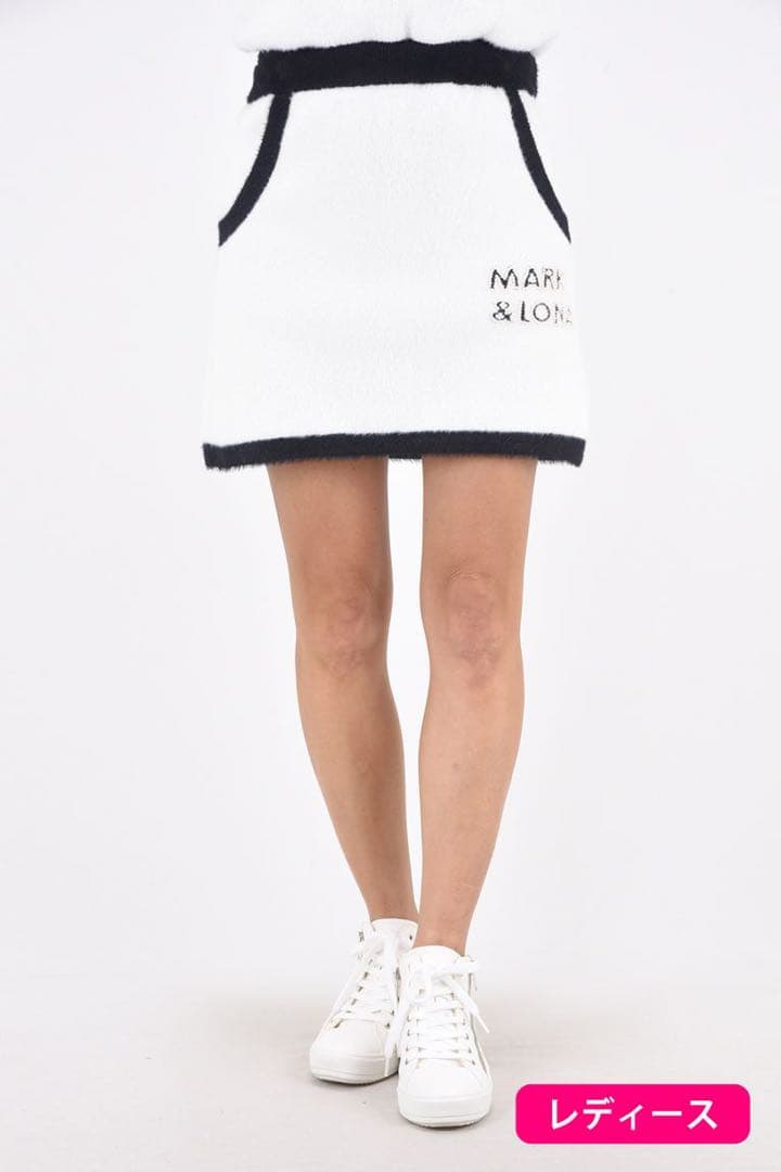 ロゴジャガード×パール バイカラー プルオーバーニット セットアップ