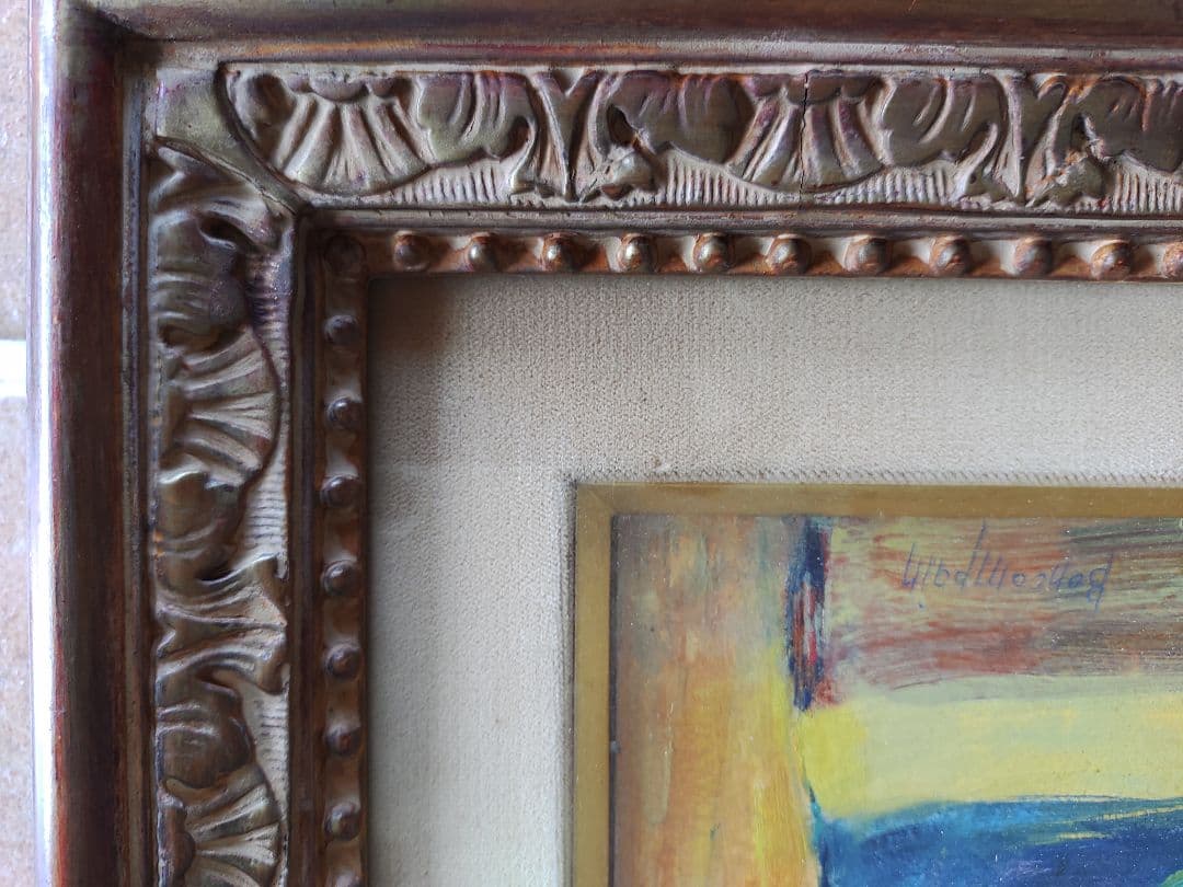 ピエールボンコンパン　油彩画　「卓上のレモン」