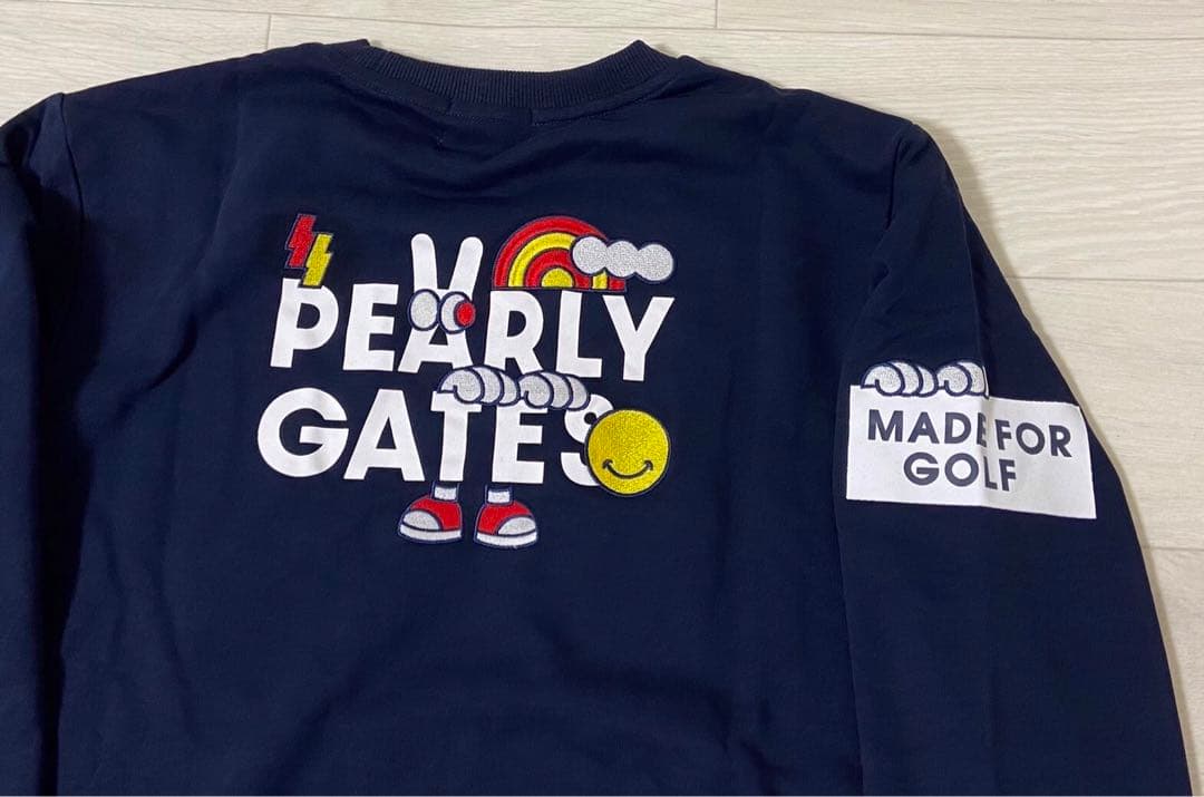 新品 正規品 パーリーゲイツ どうしちゃったPGスウェット サイズ 紺 4 M