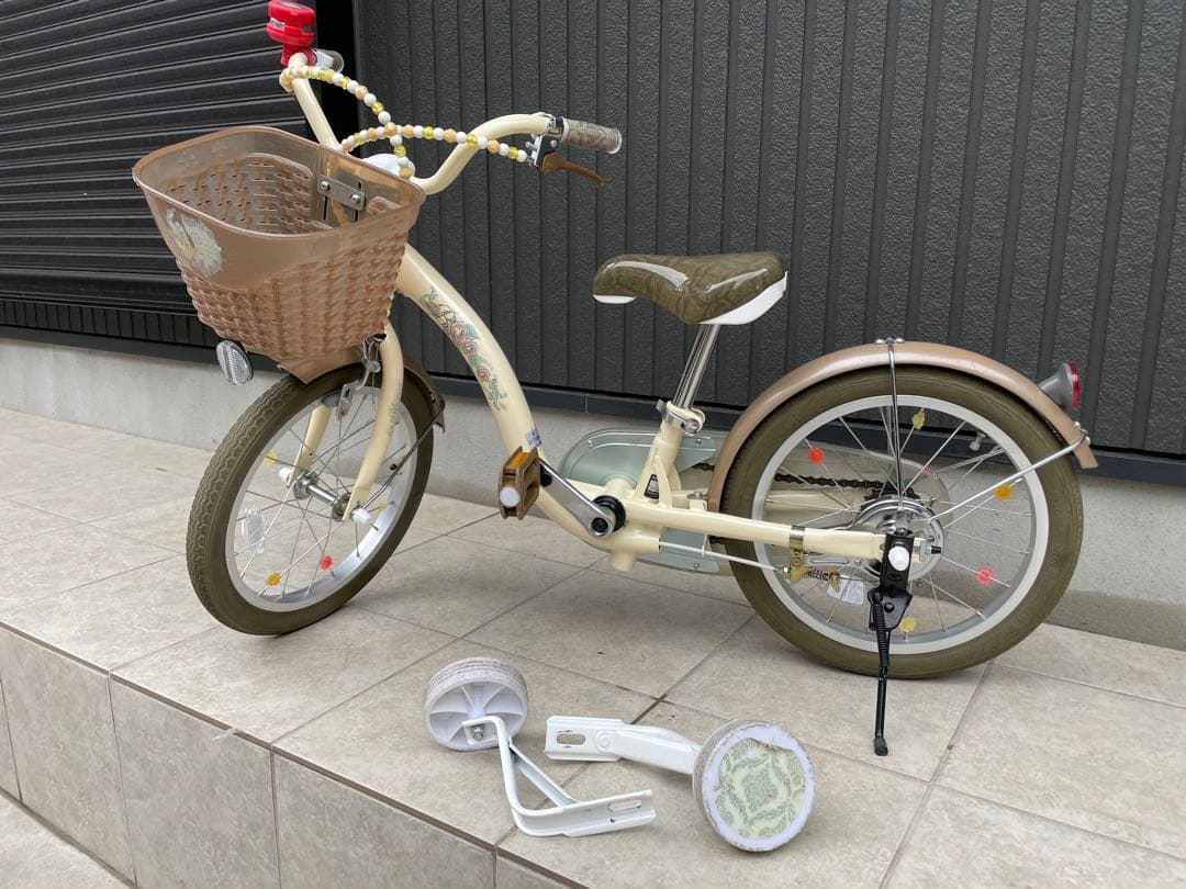 トイザらス 子供用自転車 旧型 ディズニー 美女と野獣 ベルS 補助輪付き自転車