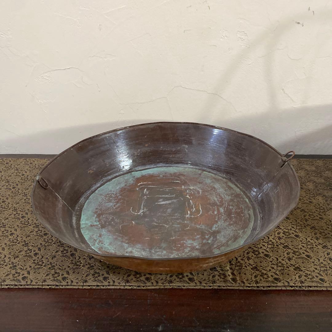 骨董　大きな竹籠　花籠　竹花入　エコメルカリ便指定して下さい