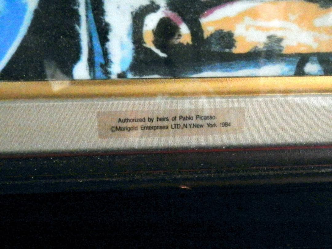 額入【飾り絵皿】パブロ・ピカソ Marigold 1985